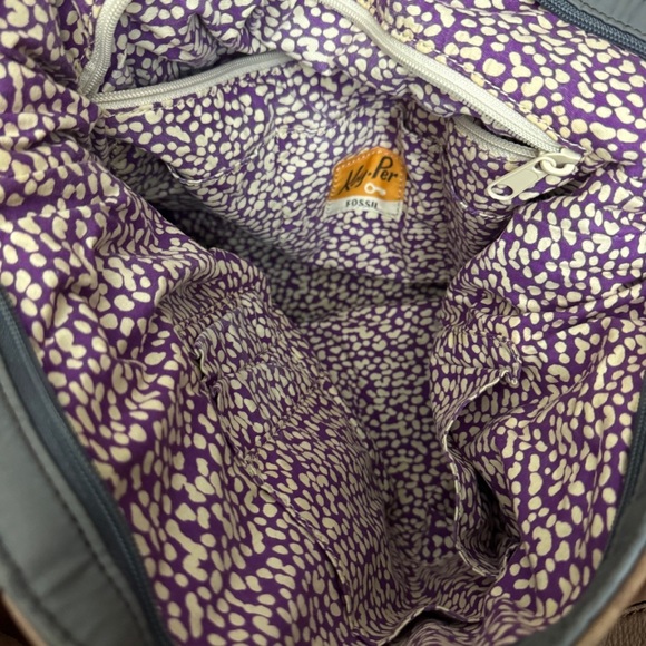 Fossil Key-Per Shoulder Bag Purse Quilted Flower Floral Leather Vintage - Picture 6 of 9